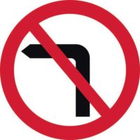 No Left Turn Road Sign