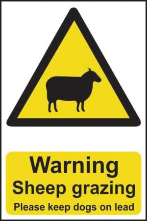 Warning Sheep Grazing Please Keep Dogs On Lead Sign 13818