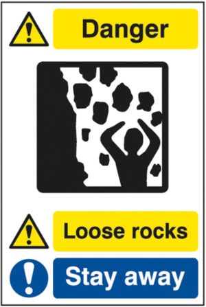 Loose Rocks Stay Away Sign 17903