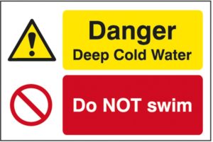 Danger Deep Cold Water No Not Swim Sign 17908