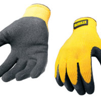 DPG70L Yellow Knit Back Latex Gloves – Large
