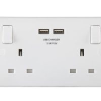 Switched Socket 2-Gang 13A with 2 x USB Ports
